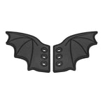 1-Pair Matte Black Bat Sneaker Shoe Wings