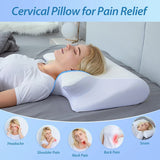 NNEOBA 2-in-1 Ergonomic Memory Foam Cervical Pillow Orthopedic Neck Support Grey