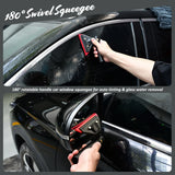 180° Rotating Car Glass Squeegee with Rubber Blade – Scratch-Free Window, Mirror & Shower Cleaning Tool