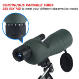 25-75x60 ED HD Waterproof Monocular Telescope