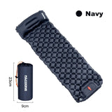 NNEOBA Camping Inflatable Sleeping Pad with Built-in Foot Pump And Pillow Navy Blue