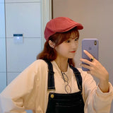 Vintage British Ivy Flat Cap Cotton Linen Beret