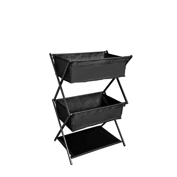 NNEOBA 3-Tier Folding Camping Storage Rack Organizer Black