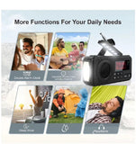 NNEOBA Digital Solar Emergency Radio Black