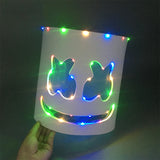 Led Light Up Mask and Gloves DJ Marshmello Head Helmet Light Up Cosplay Head Cover for Men Women Music Festival Purim props