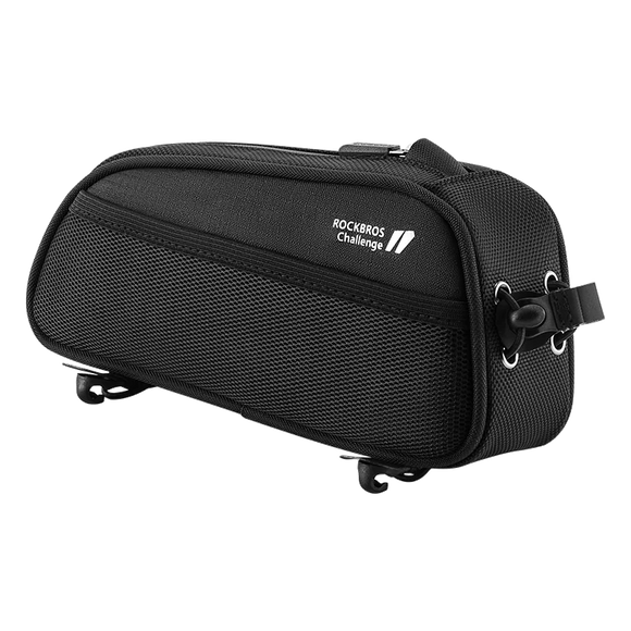 NNEOBA 1.3L Waterproof Bicycle Frame Tube Bag with Headphone Jack Black