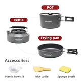NNEOBA Camping Cookware Set Portable Pot Kettle Pan Outdoor Kit