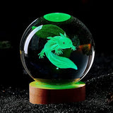 NNEOBA 3D Colorful Axolotl laser Crystal Ball night light