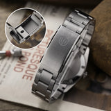 36.5mm Vintage Quartz Watch with Sapphire Crystal & 100M Water Resistance