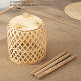 NNEOBA Handmade Bamboo Woven Flower Pot with Stand - Elegant Plant Display