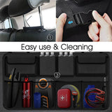 NNEOBA Hanging Car Trunk Organizer Backseat Storage with 8 Large Pockets Black
