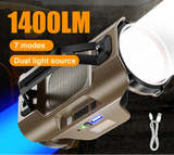 NNEOBA 1400LM Dual Light Headlamp Searchlight