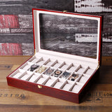 24-Slot Wooden Watch Storage Box – Large Capacity Watch & Jewelry Organizer Display Case