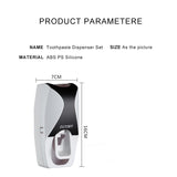 NNEOBA Automatic Toothpaste Dispenser Wall Mount Dust-proof Toothbrush Holder Wall Mount Storage Rack Bathroom Accessories Set Squeezer