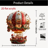 Christmas Hot Air Balloon Acrylic Hanging Ornament