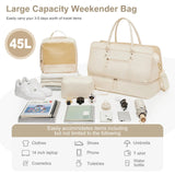 NNEOBA Luggage Travel Bag with Clothes and Toiletry Bag (Beige)