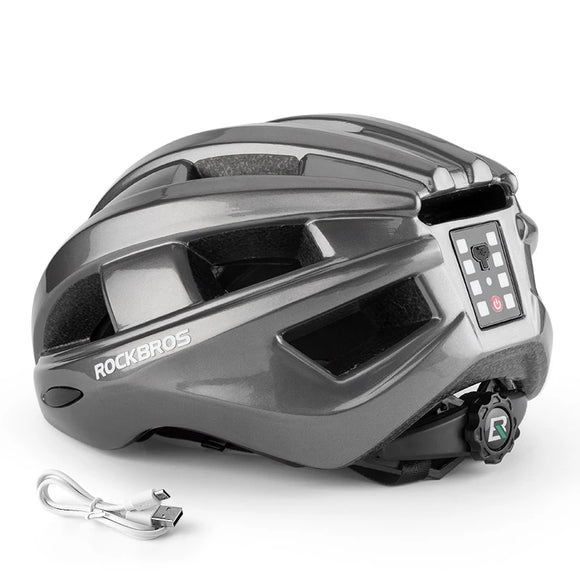 NNEOBA Bicycle Helmet with USB Rechargeable Rear Light Titanium