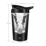 NNEOBA 350ML Electric Protein Shaker Bottle USB Mixing Cup Black