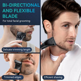 NNEOBA 2-in-1 Dual-Sided Electric Trimmer Shaver Beard Body Razor Black