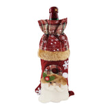 A-02(22x21cm) Creative Christmas Wine Bottle Set Golden Velvet Dress Wine Bottle Covers Sleeve Santa Snowman Xmas New Year Dinner Table Decor