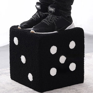 NNEOBA Home Comfort Dice Stool: Multipurpose Waterproof Footstool in Oversize Black