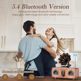 NNEOBA Retro Bluetooth Speaker FM Radio Subwoofer Wireless