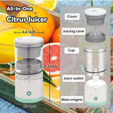NNEOBA USB Rechargeable Electric Fruit Juicer Single Auger Juice Extractor White