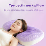 NNEOBA Super Soft Cat Belly Pillow Cervical Support Sleep Aid Cushion Purple