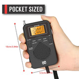 NNEOBA Mini Weather Pocket Radio Player Black