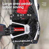 NNEOBA 3-Bearing CNC Aluminum Bike Pedals Anti-Slip Black