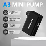 NNEOBA Mini Air Pump Bike 100PSI Rechargeable Wireless Compressor Black