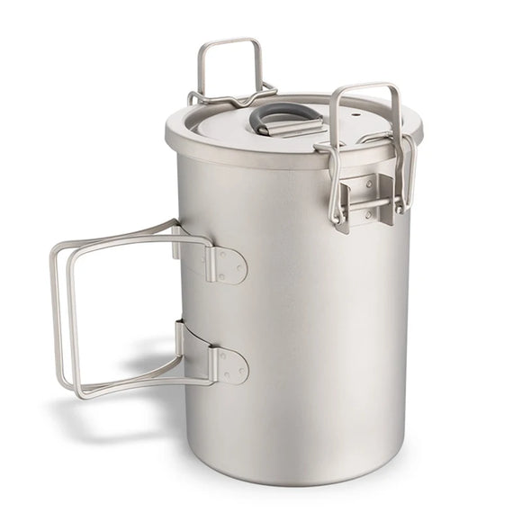 NNEOBA Titanium Steamer Pot Camping Cookware Silver
