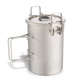 NNEOBA Titanium Steamer Pot Camping Cookware Silver