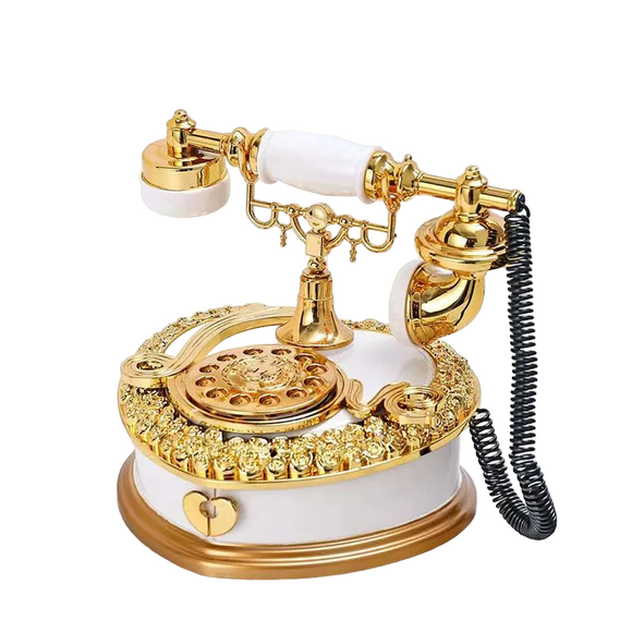 NNEOBA Vintage-Inspired Old-Fashioned Telephone Music Box in Light Luxury Classic Style