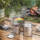 NNEOBA Ultralight Titanium Cookware Set 3PCS Grey