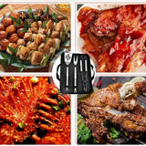 NNEOBA Stainless Steel BBQ Tools Set Silver