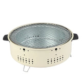 NNEOBA Round Charcoal BBQ Grill Stove White