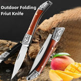 NNEOBA 2pcs Folding Pocket Fruit Knife Brown