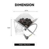 NNEOBA Antarcti Mini Gas Fire Pit Windproof Stainless Steel Heater Silver