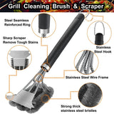 NNEOBA Safe Grill Brush and Scraper with Deluxe Handle