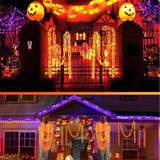 2M Halloween Plastic Chain Lights Orange 8 Modes