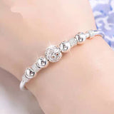 NNEOBA Sterling Silver Lucky Beads Bangle