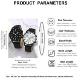NNEOBA Couple Leather Quartz Watches Set