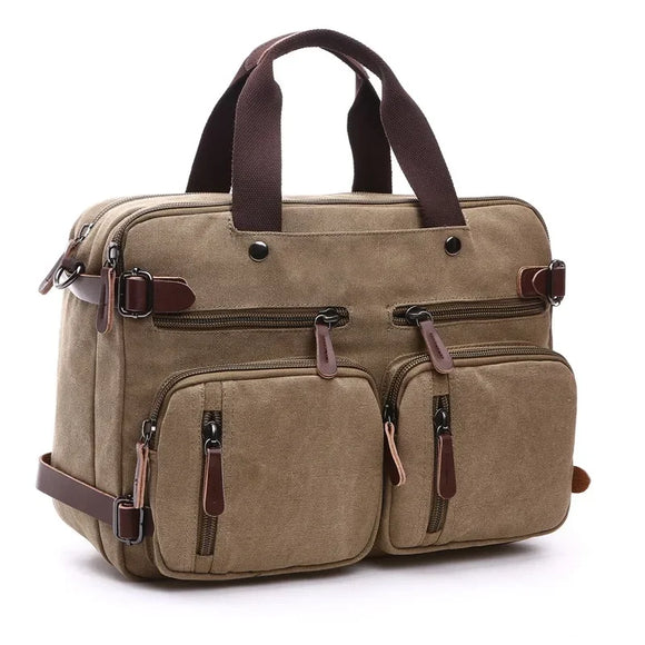 NNEOBA Laptop Travel Shoulder Bag Briefcase (Khaki)