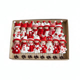 16PCS Red & White Christmas Doll Ornament Set