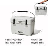 NNEOBA 25L Portable Camping Ice Box Cold Storage Cooler White