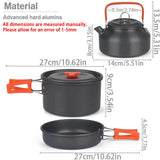 NNEOBA 11-Piece Camping Cookware Cooking Set