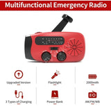NNEOBA Solar Emergency Radio Power Bank Red