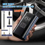 NNEOBA 120W Wireless Handheld Air Compressor Portable Digital Tire Inflator Black