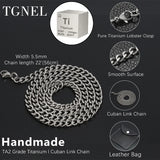 Pure Titanium Curb Chain Necklace for Men & Women – Hypoallergenic Lightweight Jewelry